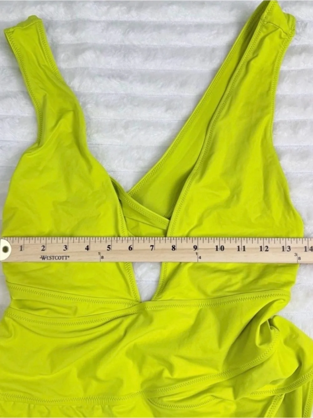 SKIMS Signature Swim Plunge Monokini Citrus 3X NWT Cutout